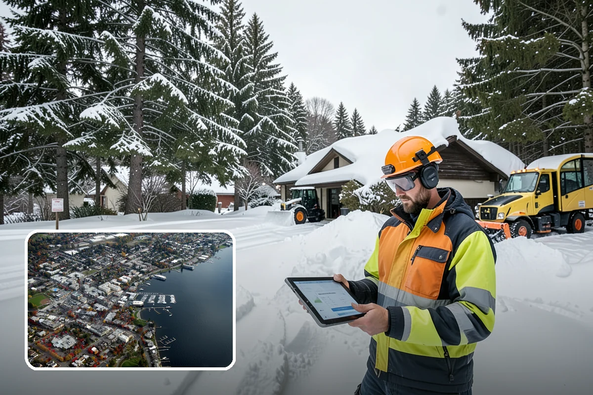 Pharmacy Snow Removal in Kirkland, King County, WA - Drive-through lane cleared before opening
