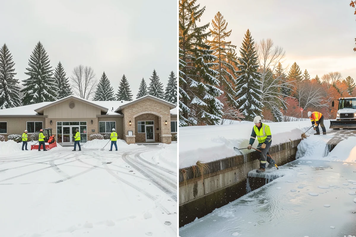 Pharmacy Snow Removal in Kirkland, King County, WA - Map the drive-through lane, entrance, and accessible parking