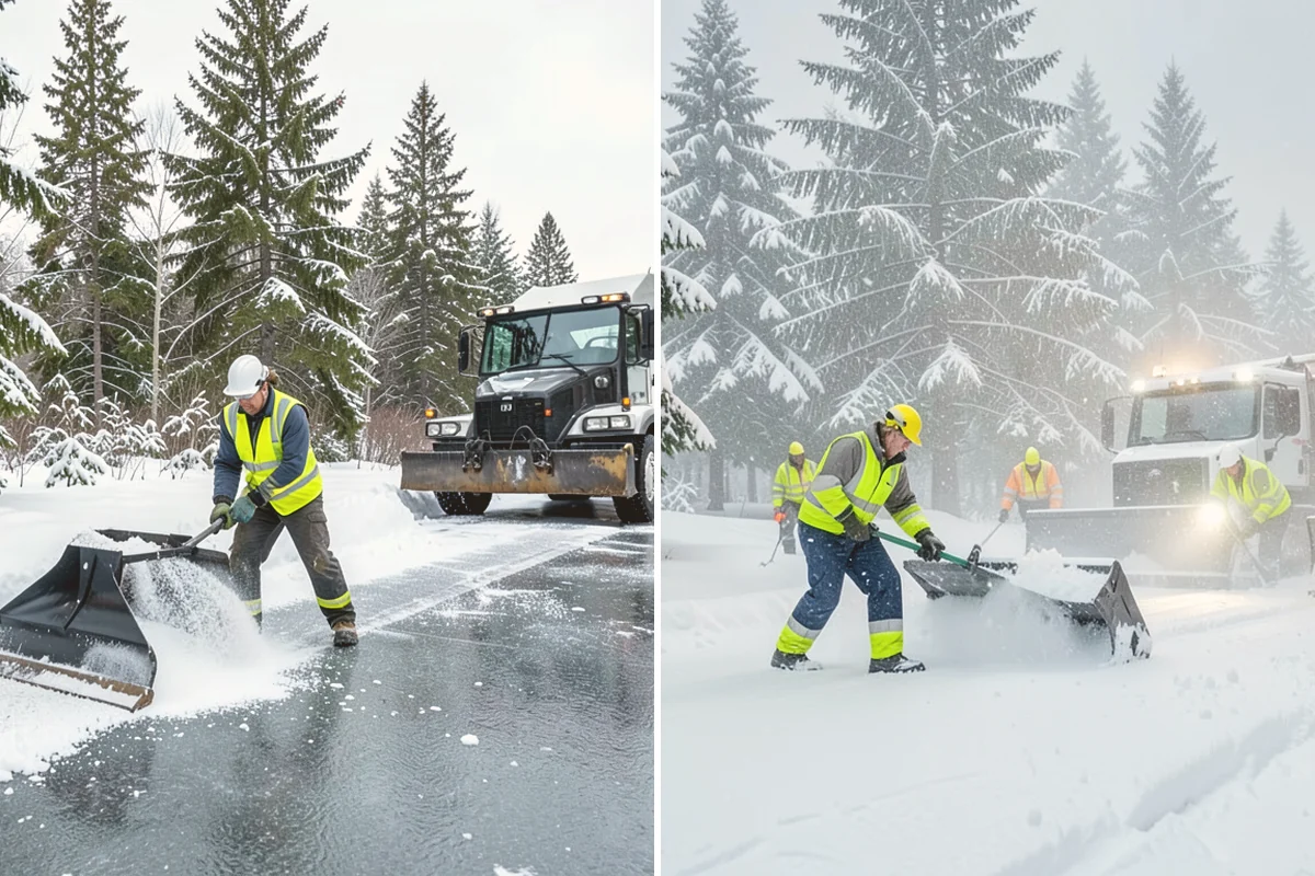 Pharmacy Snow Removal in Langley, Island County, WA - Map the drive-through lane, entrance, and accessible parking