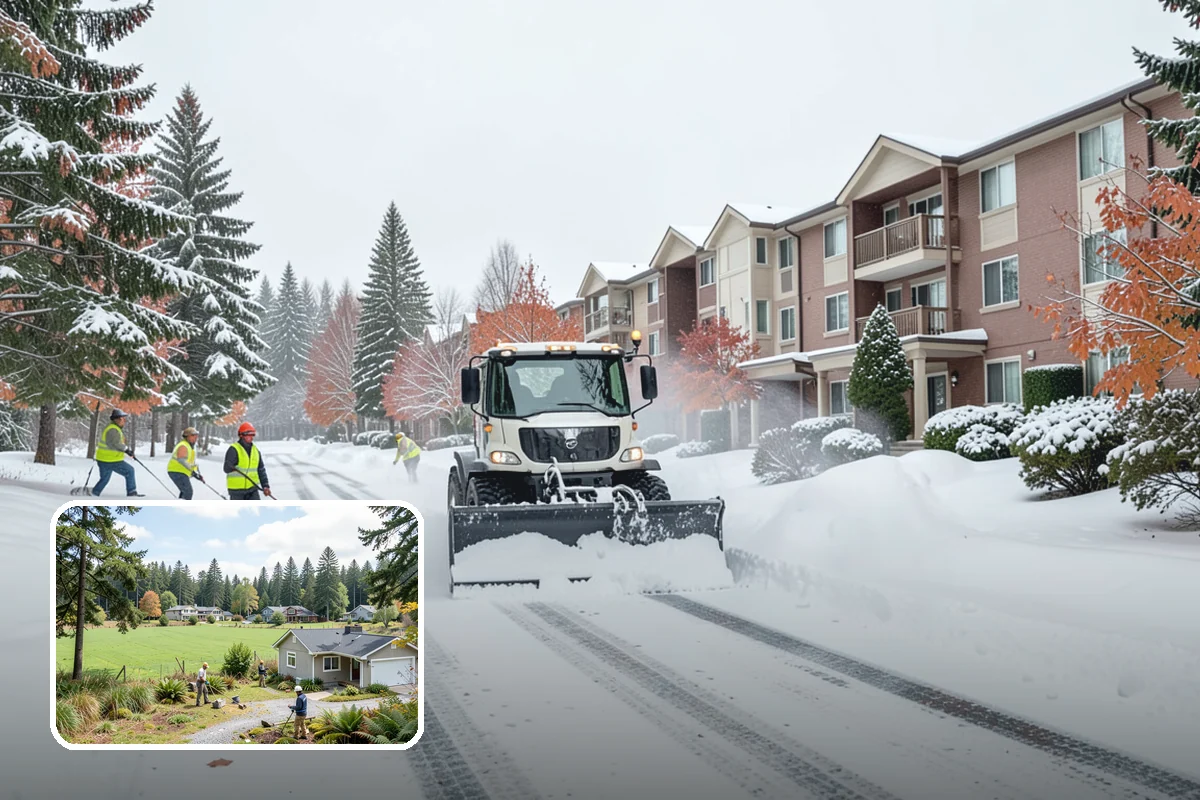 Pharmacy Snow Removal in Lyman, Skagit County, WA - Drive-through lane cleared before opening