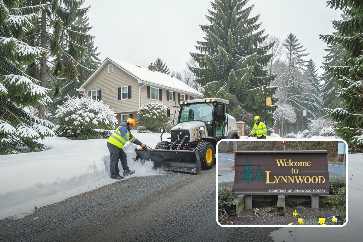 Pharmacy Snow Removal in Lynnwood, Snohomish County, WA - Drive-through lane cleared before opening