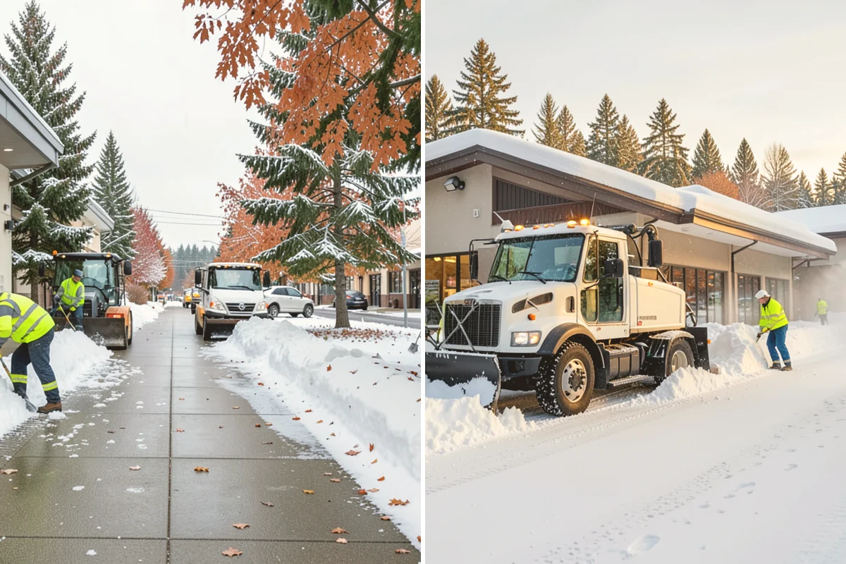 Pharmacy Snow Removal in Lynnwood, Snohomish County, WA - Map the drive-through lane, entrance, and accessible parking
