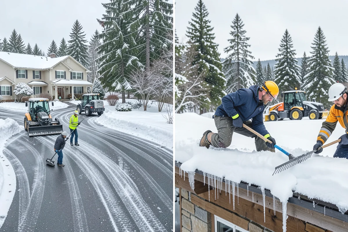 Pharmacy Snow Removal in Medina, King County, WA - Map the drive-through lane, entrance, and accessible parking
