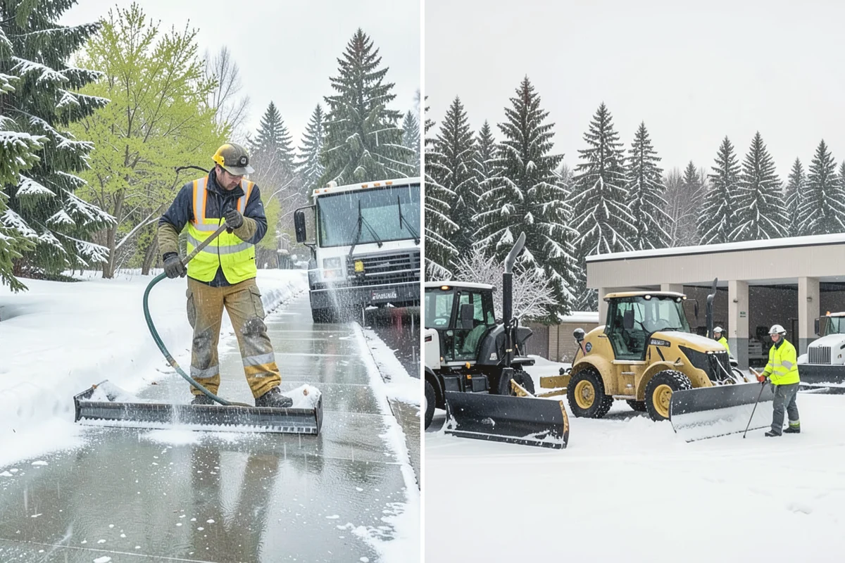 Pharmacy Snow Removal in Mercer Island, King County, WA - Map the drive-through lane, entrance, and accessible parking