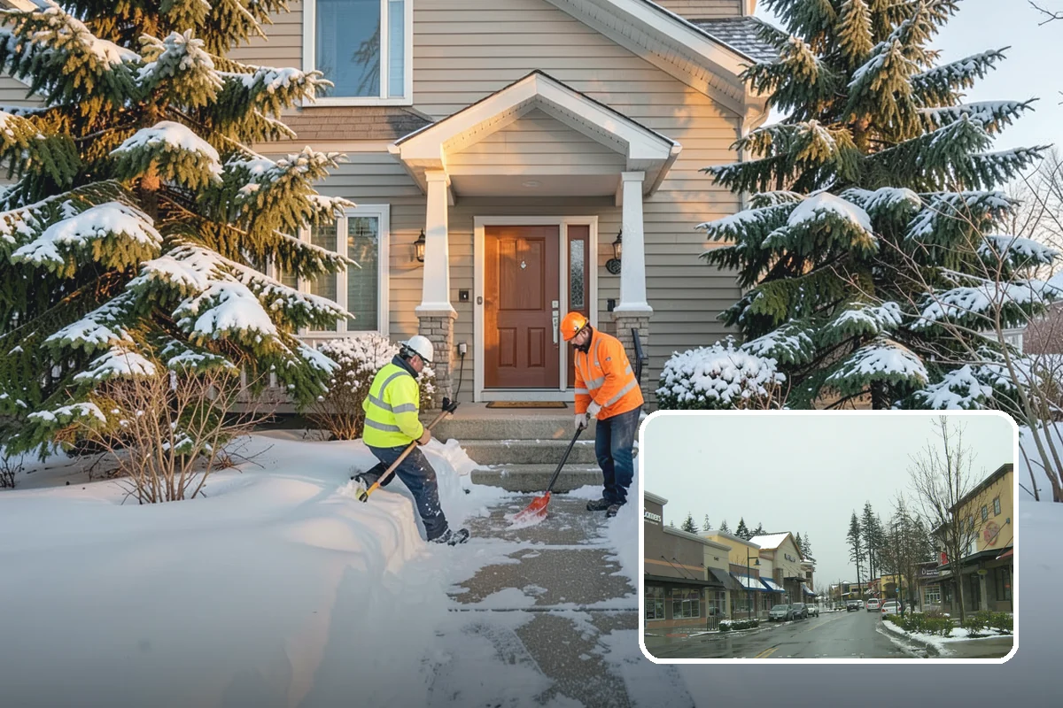 Pharmacy Snow Removal in Mill Creek, Snohomish County, WA - Drive-through lane cleared before opening