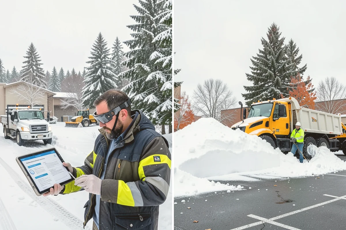 Pharmacy Snow Removal in Milton, King County, WA - Map the drive-through lane, entrance, and accessible parking