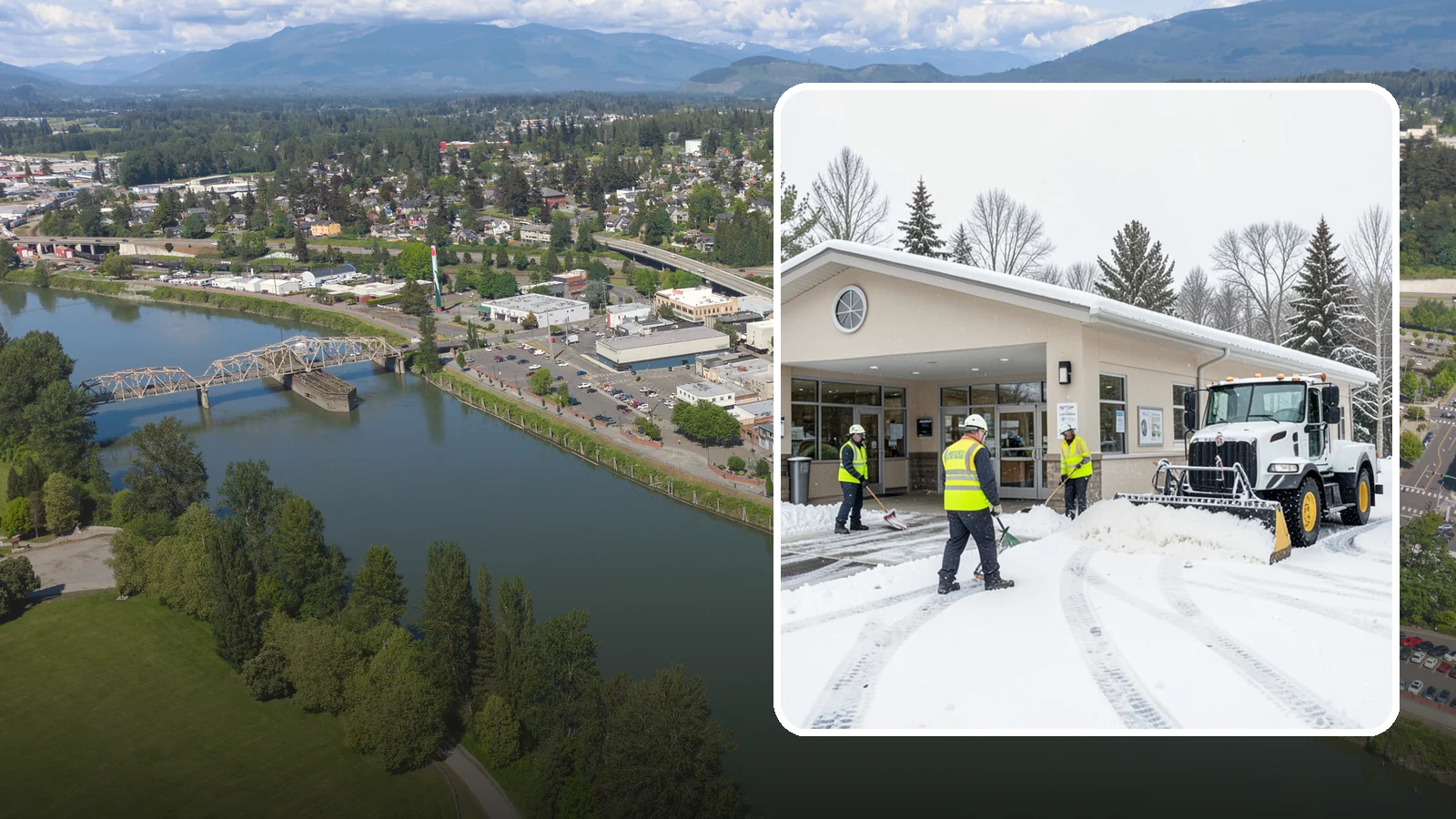 Pharmacy Snow Removal in Mount Vernon, Skagit County, WA - We keep pharmacy drive-throughs, entrances, and parking clear so patients can pick up prescriptions safely no matter the weather.