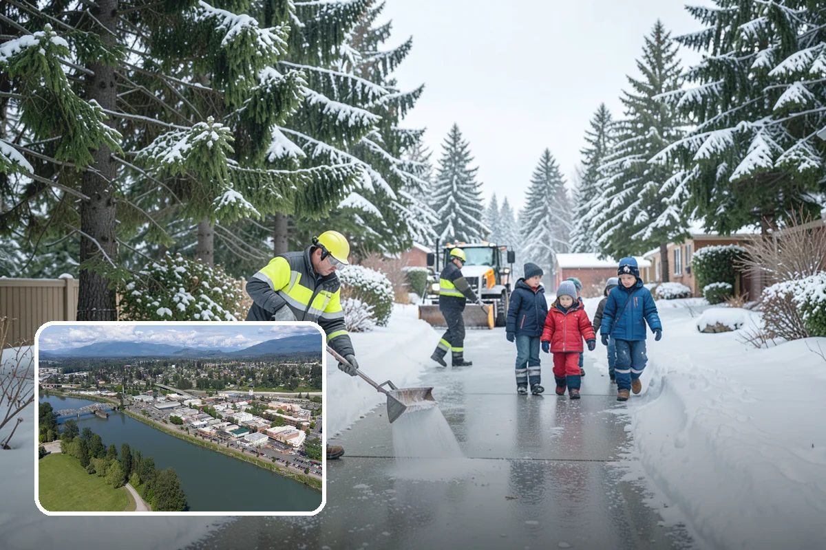 Pharmacy Snow Removal in Mount Vernon, Skagit County, WA - Drive-through lane cleared before opening