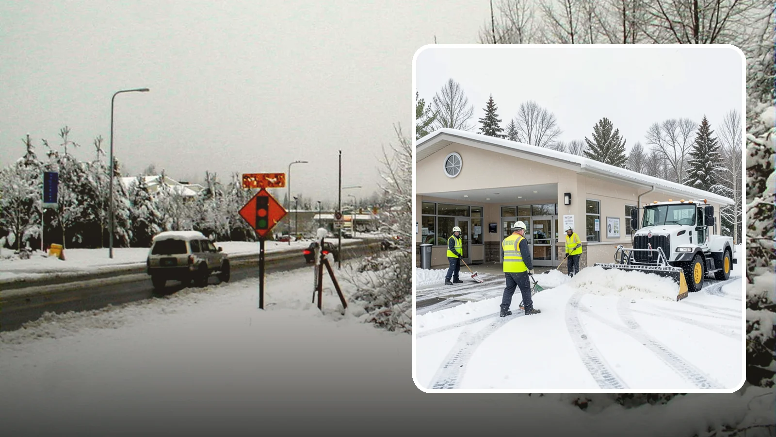 Pharmacy Snow Removal in Newcastle, King County, WA - We keep pharmacy drive-throughs, entrances, and parking clear so patients can pick up prescriptions safely no matter the weather.