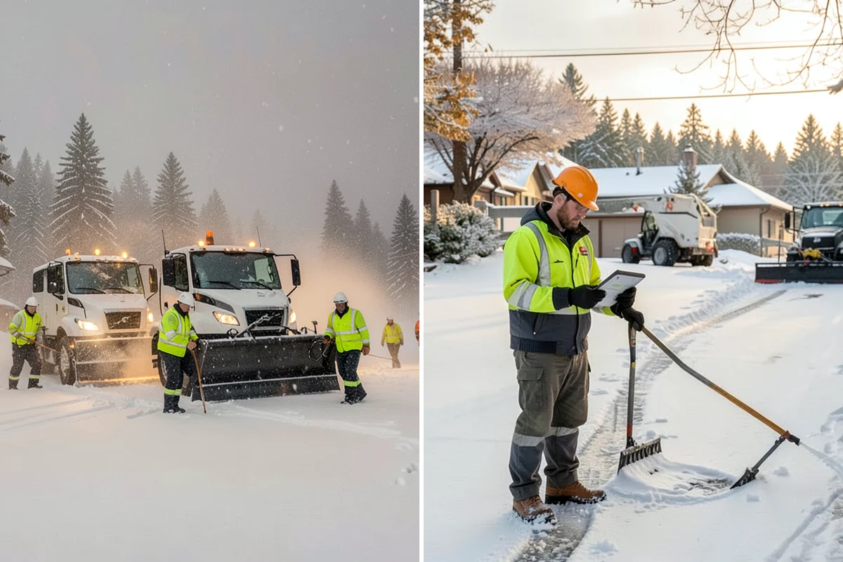 Pharmacy Snow Removal in Normandy Park, King County, WA - Map the drive-through lane, entrance, and accessible parking