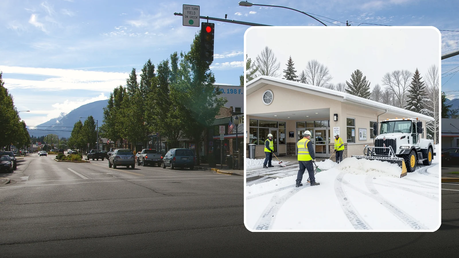 Pharmacy Snow Removal in North Bend, King County, WA - We keep pharmacy drive-throughs, entrances, and parking clear so patients can pick up prescriptions safely no matter the weather.
