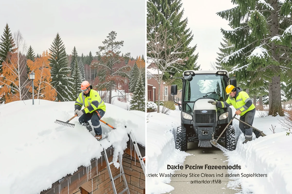 Pharmacy Snow Removal in Orting, Pierce County, WA - Map the drive-through lane, entrance, and accessible parking