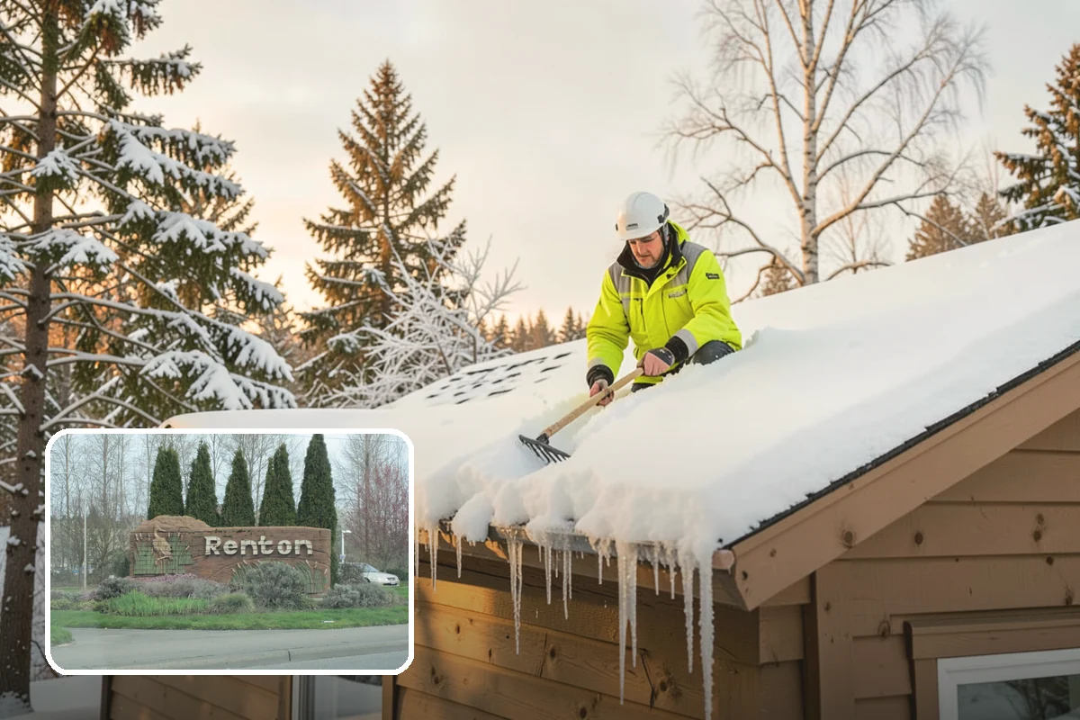 Pharmacy Snow Removal in Renton, King County, WA - Drive-through lane cleared before opening