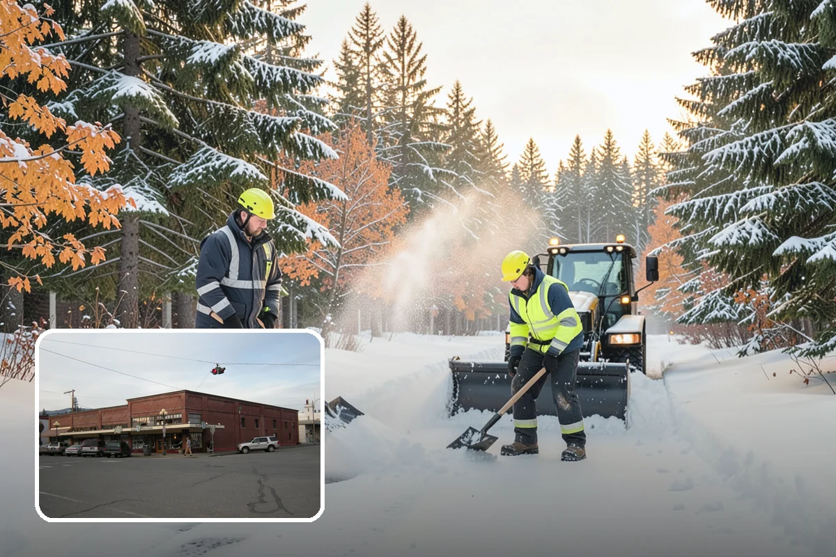 Pharmacy Snow Removal in Sedro-Woolley, Skagit County, WA - Drive-through lane cleared before opening