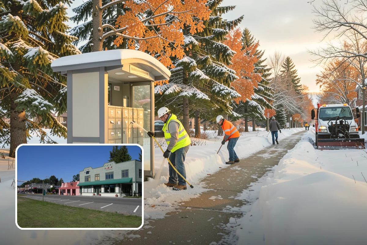 Pharmacy Snow Removal in Snoqualmie, King County, WA - Drive-through lane cleared before opening