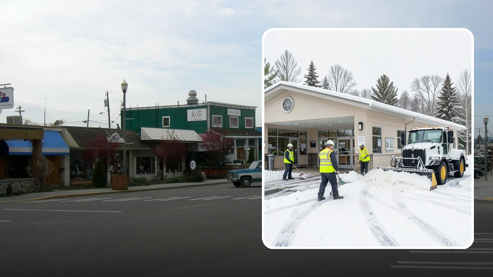 Pharmacy Snow Removal in Stanwood, Snohomish County, WA - We keep pharmacy drive-throughs, entrances, and parking clear so patients can pick up prescriptions safely no matter the weather.