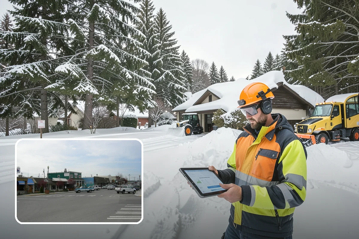 Pharmacy Snow Removal in Stanwood, Snohomish County, WA - Drive-through lane cleared before opening