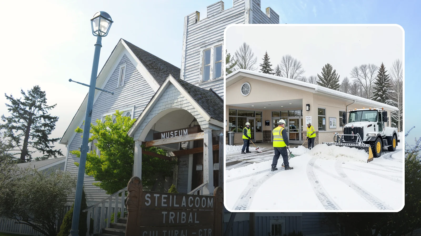 Pharmacy Snow Removal in Steilacoom, Pierce County, WA - We keep pharmacy drive-throughs, entrances, and parking clear so patients can pick up prescriptions safely no matter the weather.