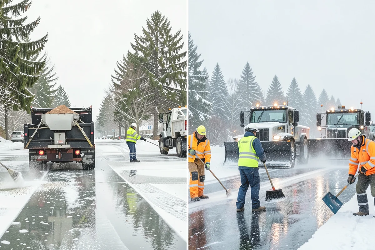 Pharmacy Snow Removal in Steilacoom, Pierce County, WA - Map the drive-through lane, entrance, and accessible parking