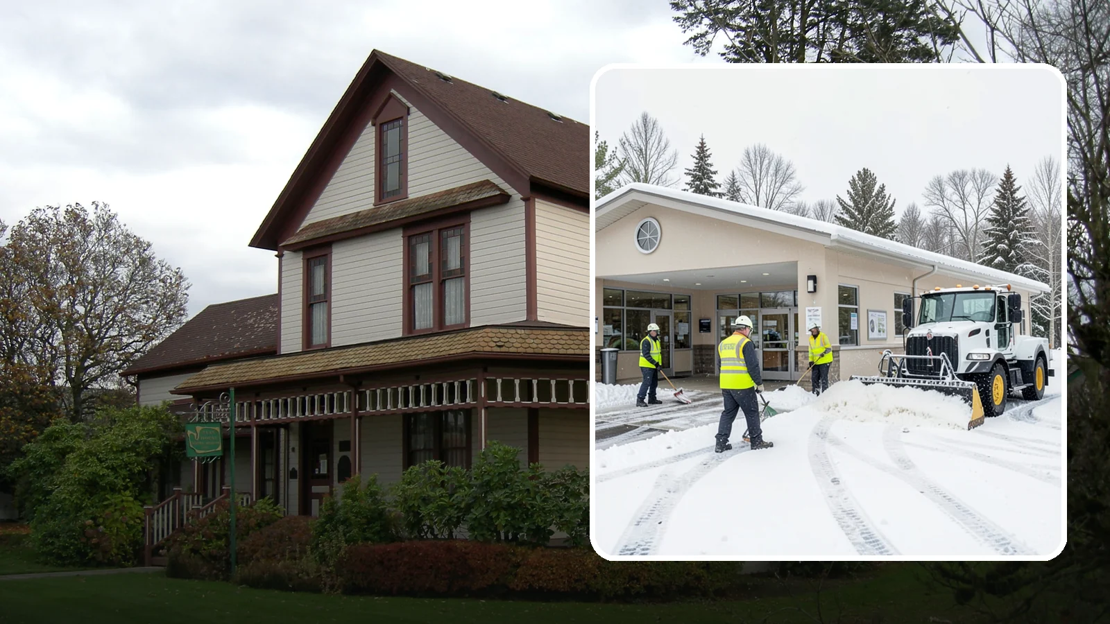 Pharmacy Snow Removal in Sumner, Pierce County, WA - We keep pharmacy drive-throughs, entrances, and parking clear so patients can pick up prescriptions safely no matter the weather.