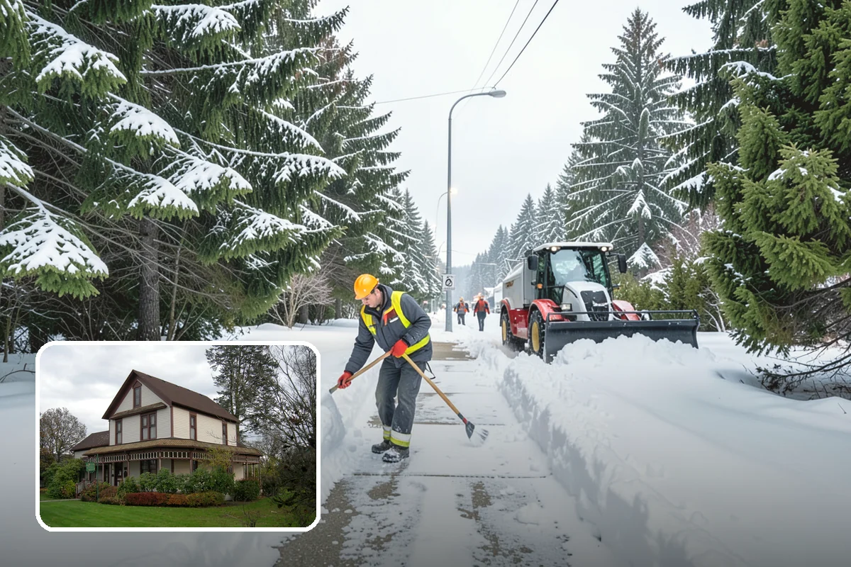Pharmacy Snow Removal in Sumner, Pierce County, WA - Drive-through lane cleared before opening