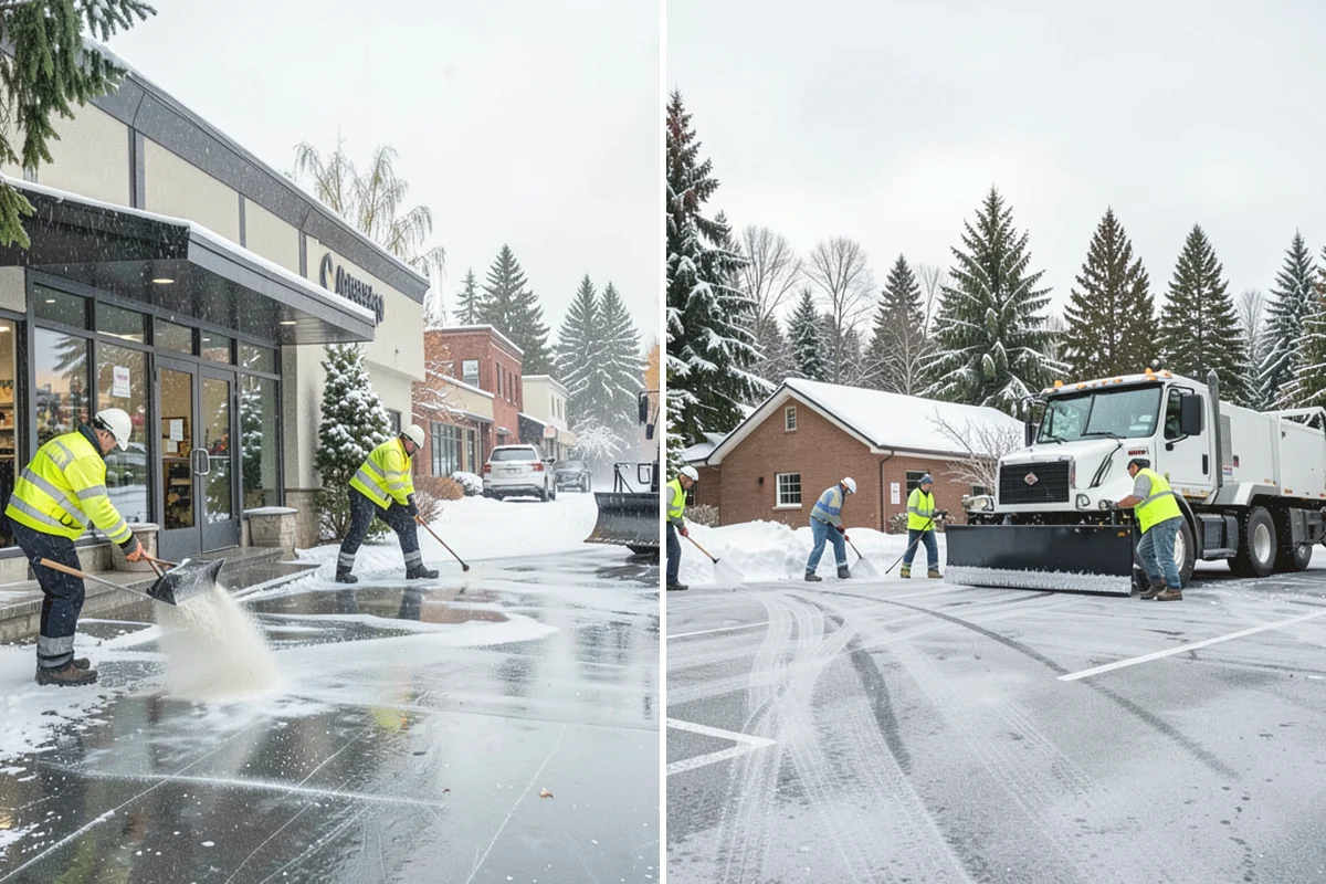 Pharmacy Snow Removal in Tukwila, King County, WA - Map the drive-through lane, entrance, and accessible parking