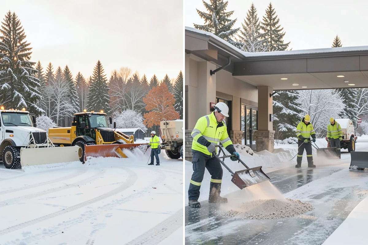 Pharmacy Snow Removal in Wilkeson, Pierce County, WA - Map the drive-through lane, entrance, and accessible parking