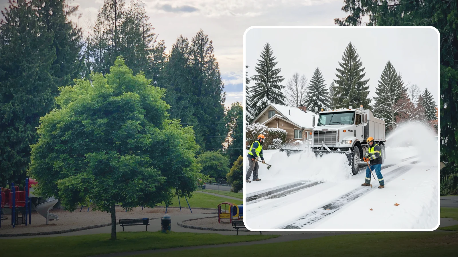 Plow Truck Service in Bonney Lake, Pierce County, WA - Our plow trucks clear driveways, lots, and access roads across Western Washington quickly and thoroughly.