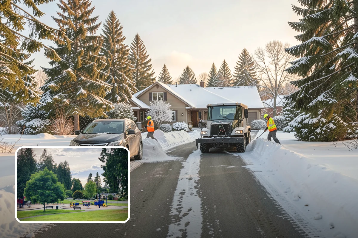 Plow Truck Service in Bonney Lake, Pierce County, WA - Fast clearing of heavy maritime snow across large surfaces