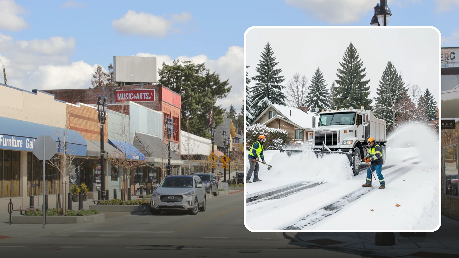 Plow Truck Service in Bothell, King County, WA - Our plow trucks clear driveways, lots, and access roads across Western Washington quickly and thoroughly.