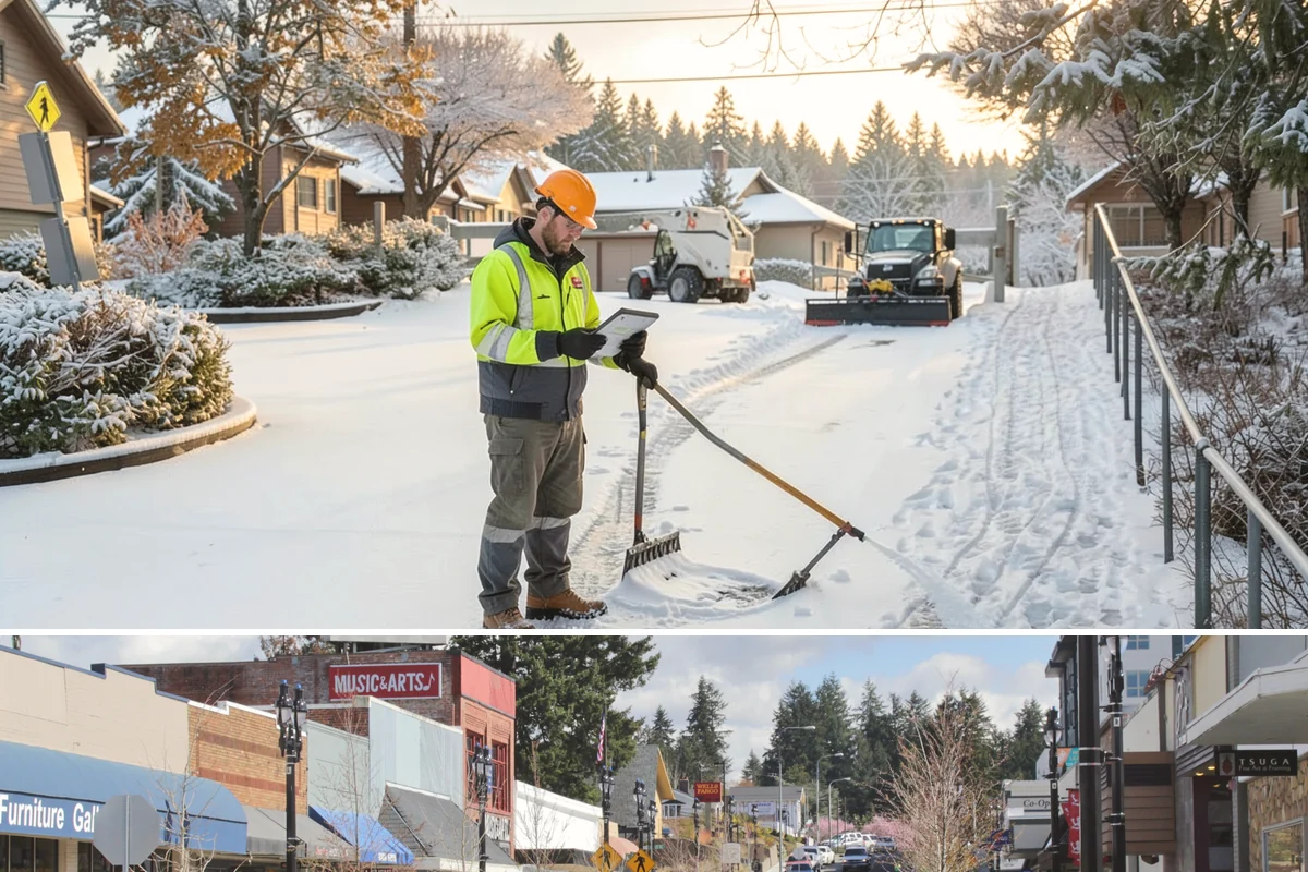 Plow Truck Service in Bothell, King County, WA - Plow truck service runs from the first lowland snowfall in late November through the last events of February and early March.