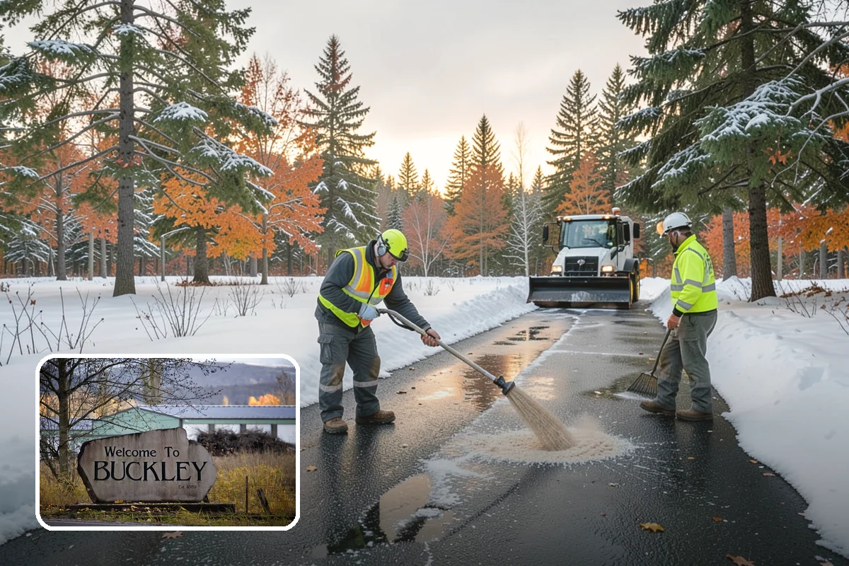Plow Truck Service in Buckley, Pierce County, WA - Fast clearing of heavy maritime snow across large surfaces