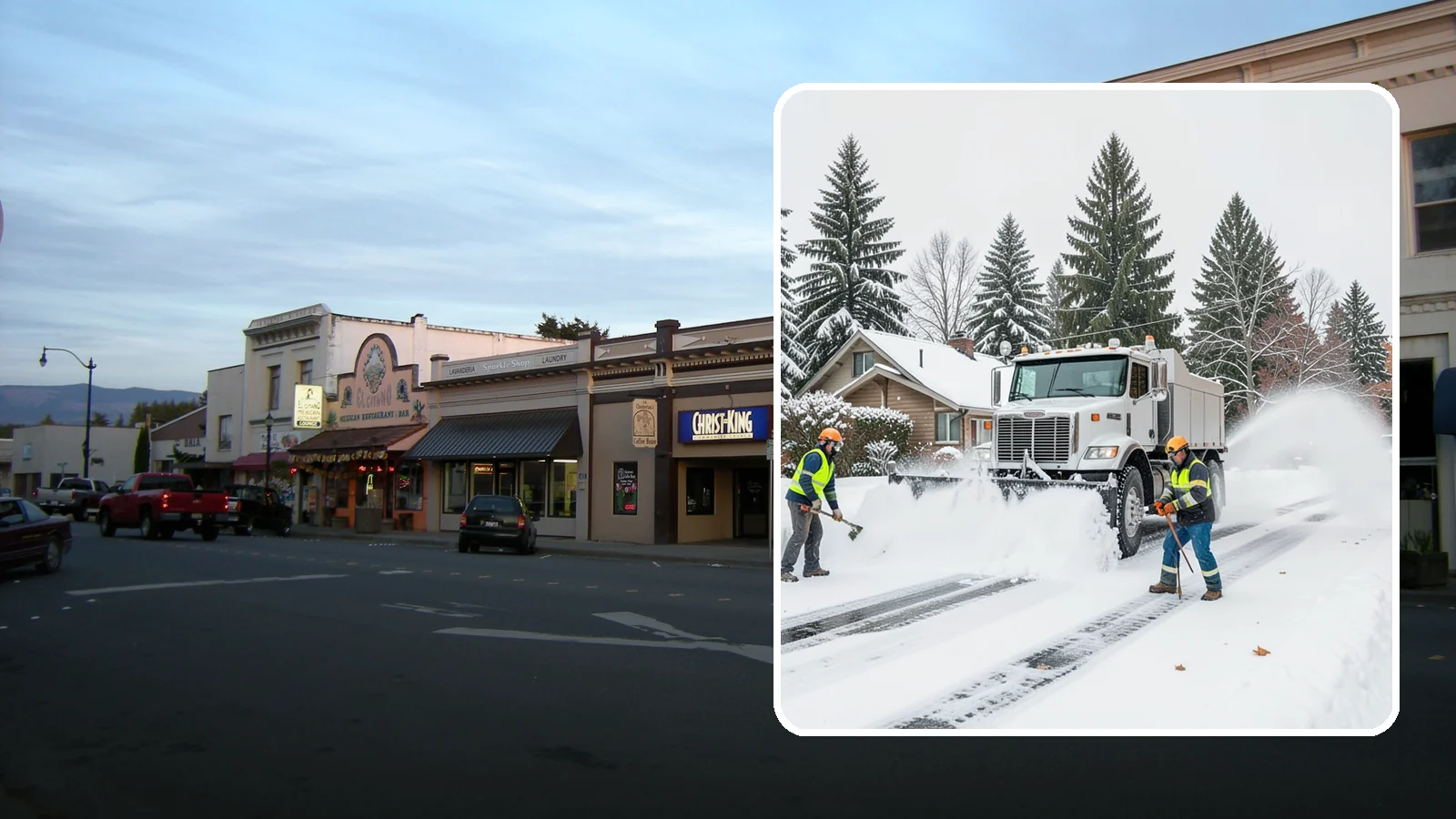 Plow Truck Service in Burlington, Skagit County, WA - Our plow trucks clear driveways, lots, and access roads across Western Washington quickly and thoroughly.
