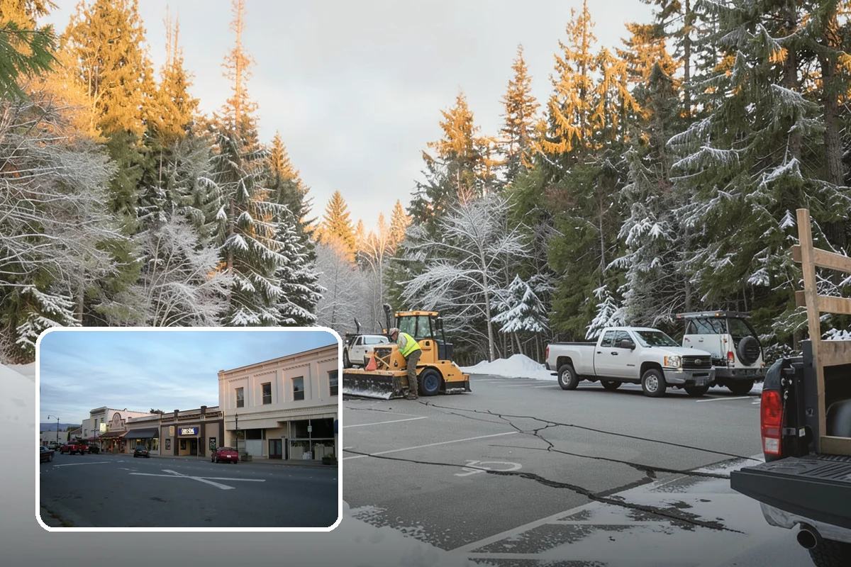 Plow Truck Service in Burlington, Skagit County, WA - Fast clearing of heavy maritime snow across large surfaces