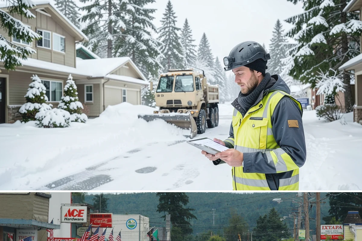 Plow Truck Service in Carnation, King County, WA - Plow truck service runs from the first lowland snowfall in late November through the last events of February and early March.
