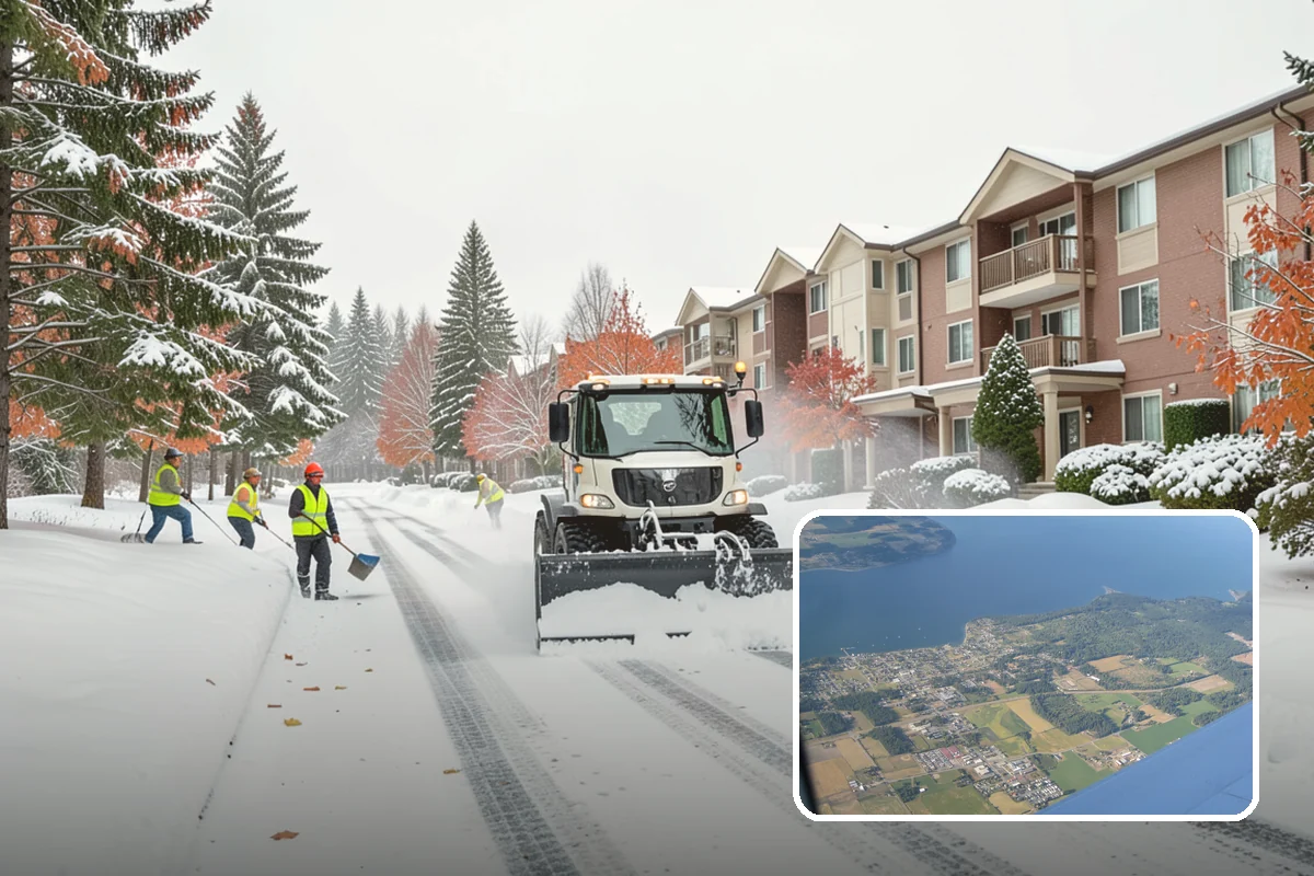 Plow Truck Service in Coupeville, Island County, WA - Fast clearing of heavy maritime snow across large surfaces