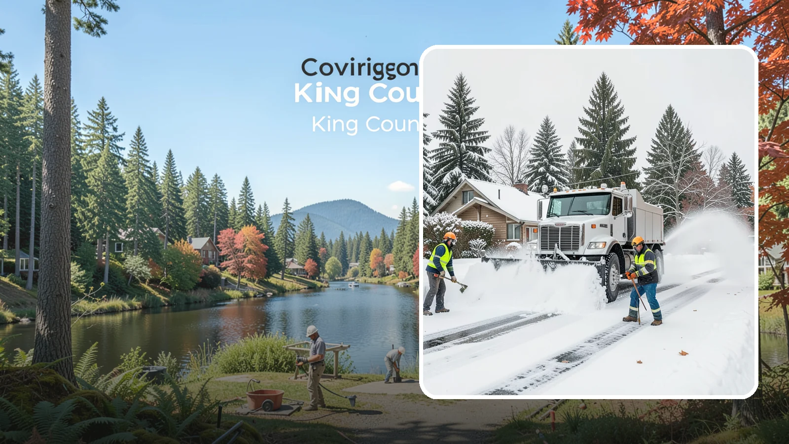 Plow Truck Service in Covington, King County, WA - Our plow trucks clear driveways, lots, and access roads across Western Washington quickly and thoroughly.