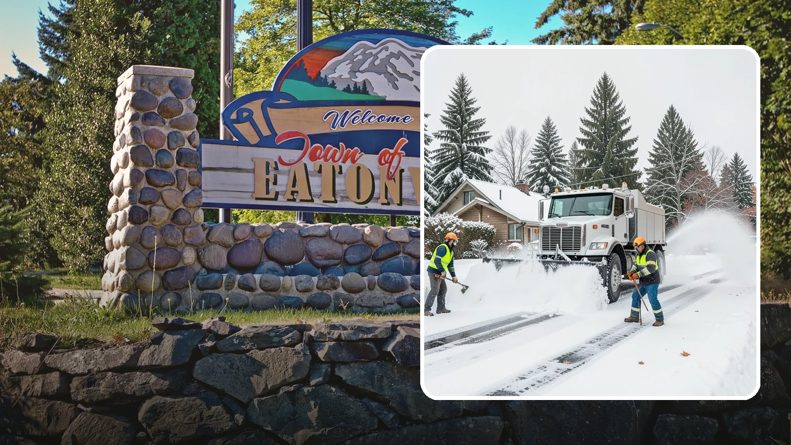 Plow Truck Service in Eatonville, Pierce County, WA - Our plow trucks clear driveways, lots, and access roads across Western Washington quickly and thoroughly.