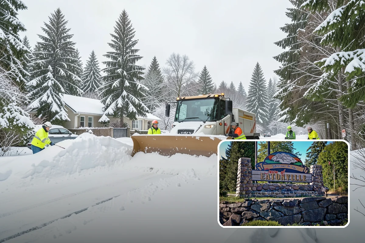 Plow Truck Service in Eatonville, Pierce County, WA - Fast clearing of heavy maritime snow across large surfaces