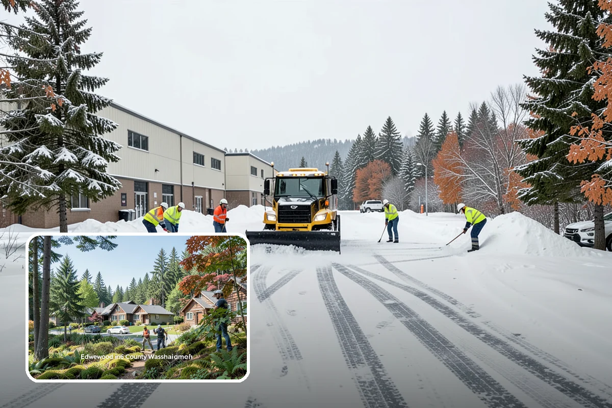 Plow Truck Service in Edgewood, Pierce County, WA - Fast clearing of heavy maritime snow across large surfaces