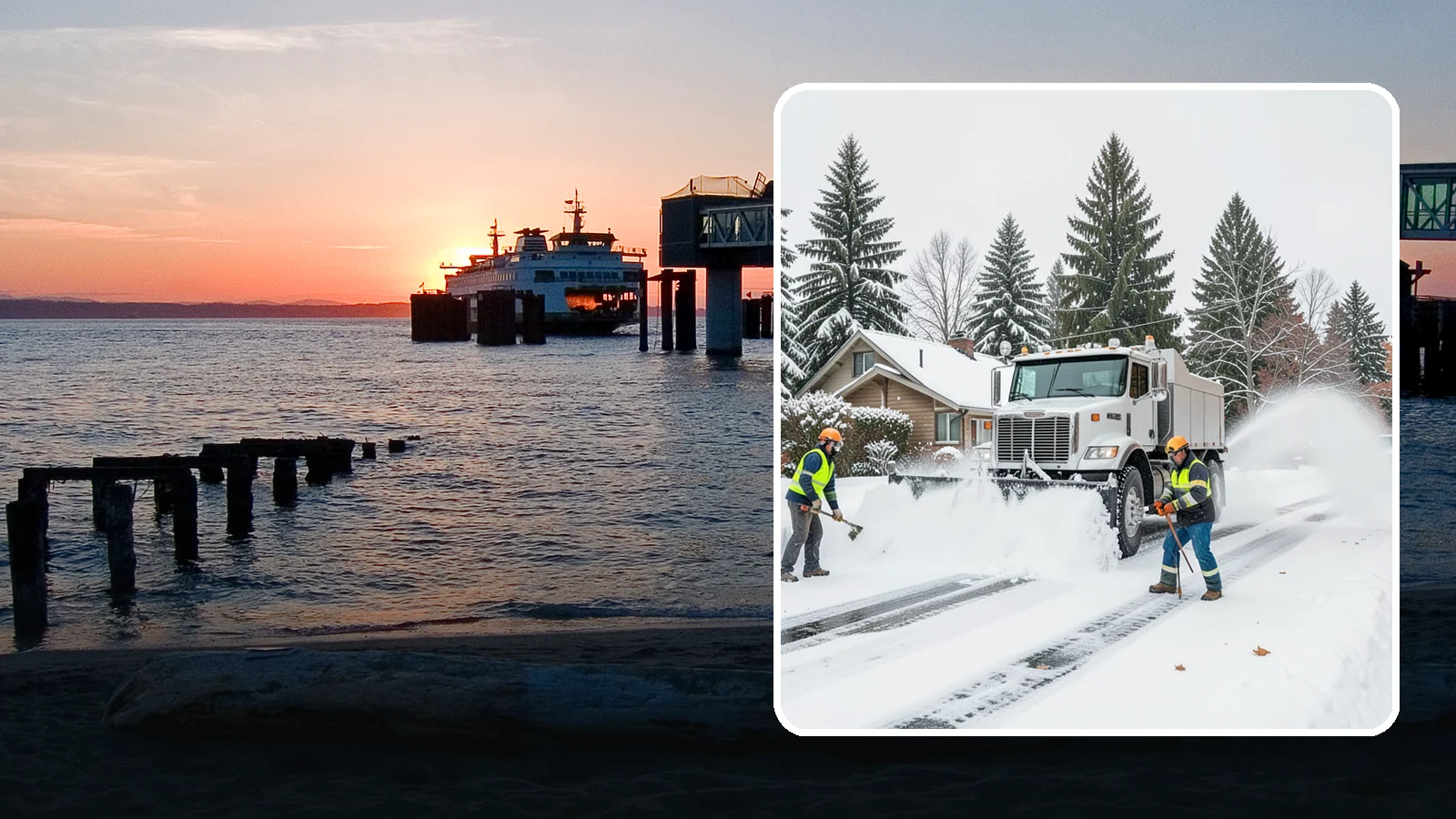 Plow Truck Service in Edmonds, Snohomish County, WA - Our plow trucks clear driveways, lots, and access roads across Western Washington quickly and thoroughly.