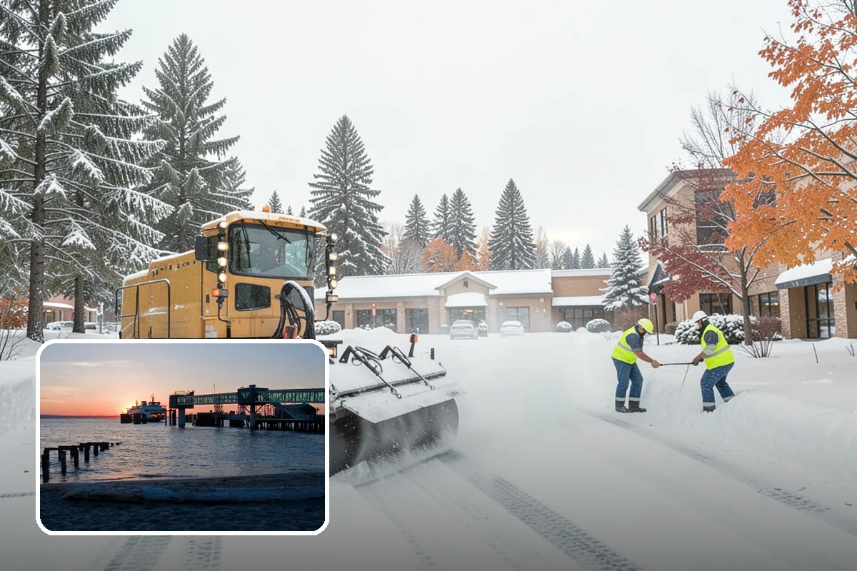 Plow Truck Service in Edmonds, Snohomish County, WA - Fast clearing of heavy maritime snow across large surfaces