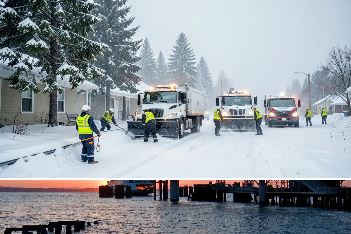 Plow Truck Service in Edmonds, Snohomish County, WA - Plow truck service runs from the first lowland snowfall in late November through the last events of February and early March.