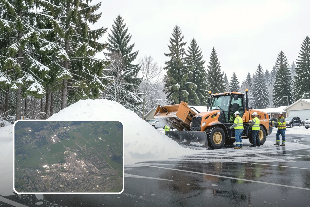 Plow Truck Service in Enumclaw, King County, WA - Fast clearing of heavy maritime snow across large surfaces