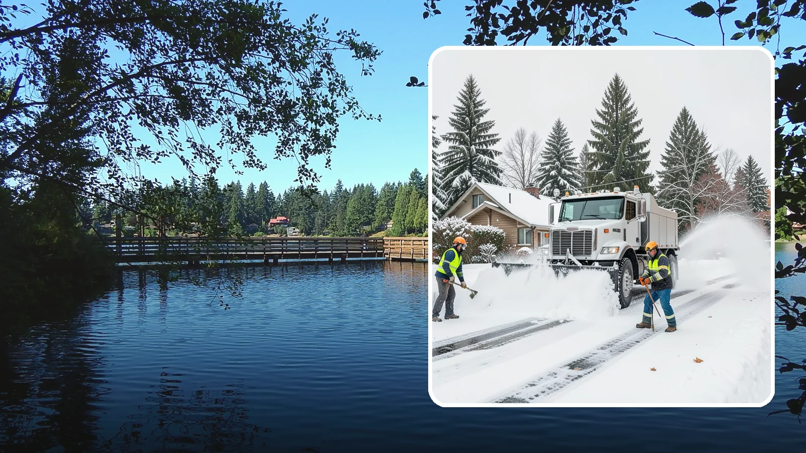 Plow Truck Service in Federal Way, King County, WA - Our plow trucks clear driveways, lots, and access roads across Western Washington quickly and thoroughly.