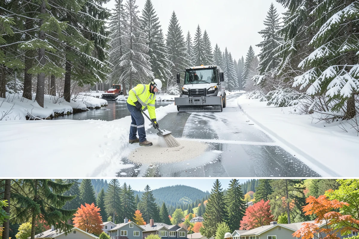 Plow Truck Service in Fircrest, Pierce County, WA - Plow truck service runs from the first lowland snowfall in late November through the last events of February and early March.