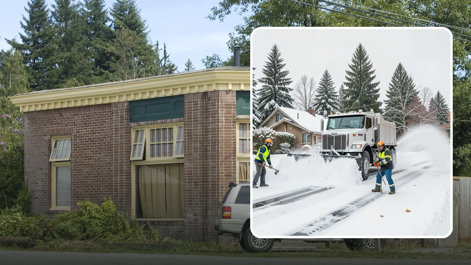 Plow Truck Service in Hamilton, Skagit County, WA - Our plow trucks clear driveways, lots, and access roads across Western Washington quickly and thoroughly.