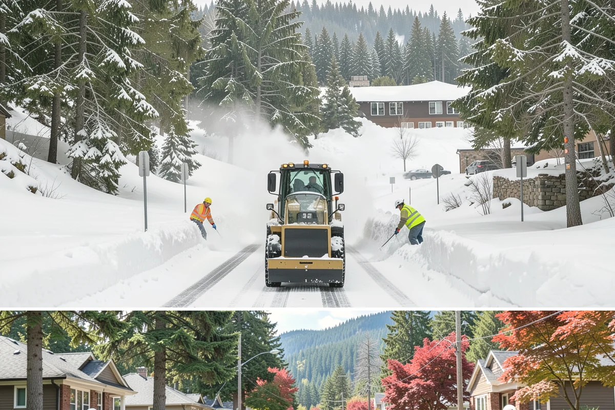 Plow Truck Service in Hunts Point, King County, WA - Plow truck service runs from the first lowland snowfall in late November through the last events of February and early March.