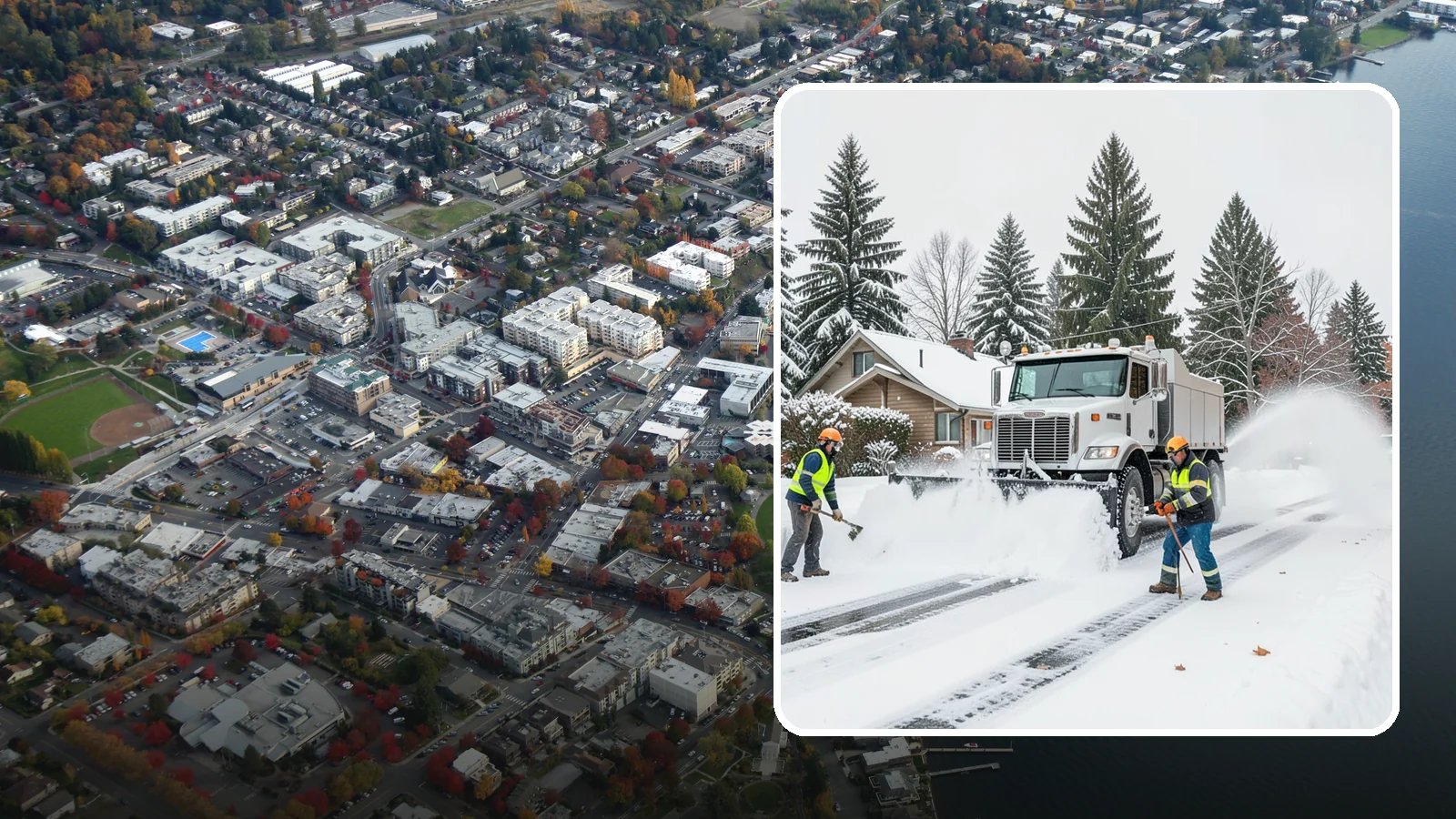 Plow Truck Service in Kirkland, King County, WA - Our plow trucks clear driveways, lots, and access roads across Western Washington quickly and thoroughly.