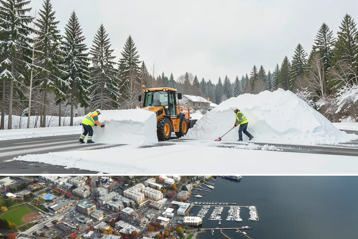 Plow Truck Service in Kirkland, King County, WA - Plow truck service runs from the first lowland snowfall in late November through the last events of February and early March.